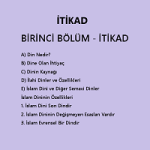 İTİKAD 1 İlim Saati